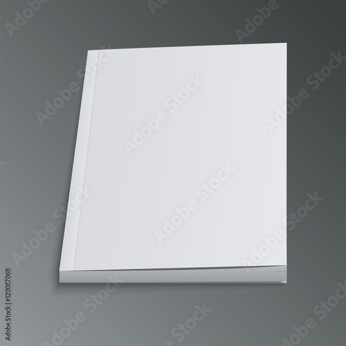 Ïå÷àòüBlank Flying Cover Of Magazine, Book, Booklet, Brochure. Illustration Isolated On Dark Background. Mock Up Template Ready For Your Design. Vector EPS10