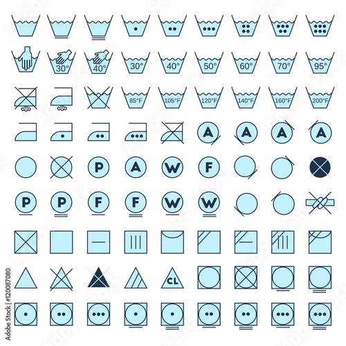 Laundry symbols line design