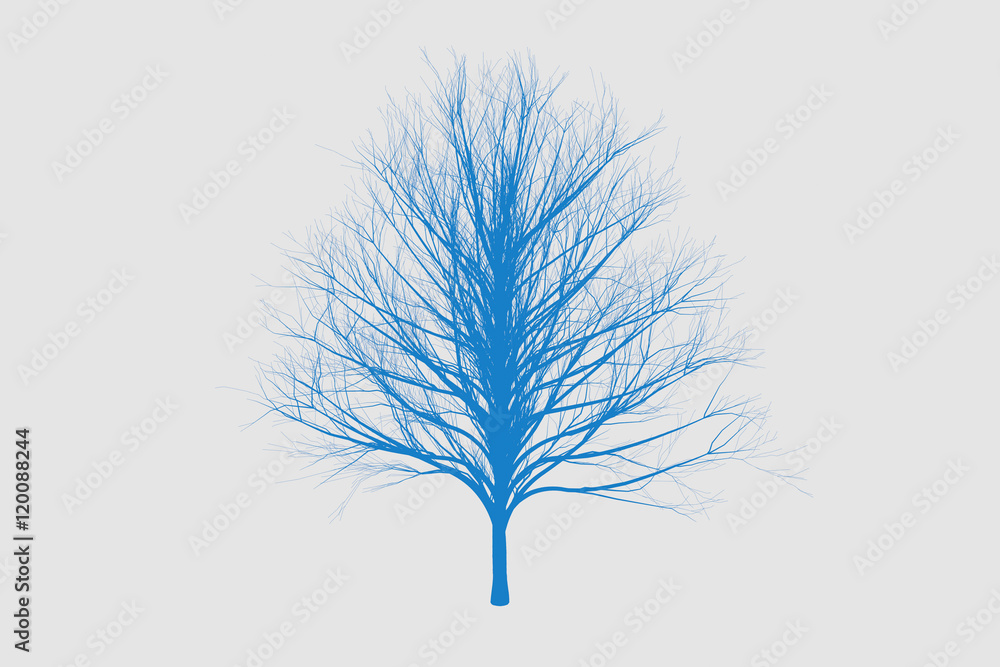 Obraz premium blue die tree color Silhouettes art design for background.