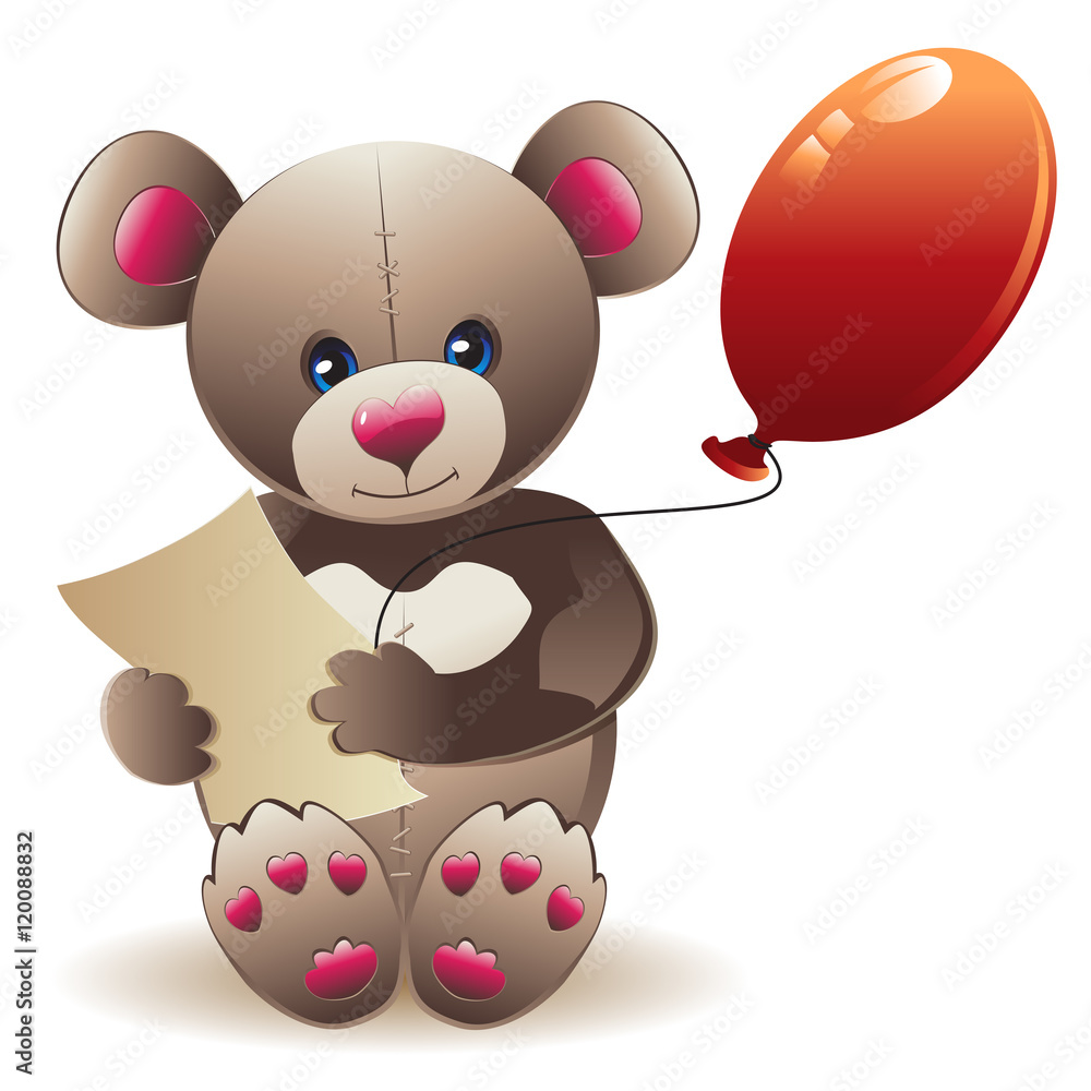 Naklejka premium Brown Teddy Bear