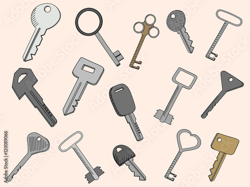 Keys set vector illustration