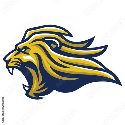 Fototapeta Naklejka Na Ścianę i Meble -  Angry Lion Head Mascot Vector Illustration