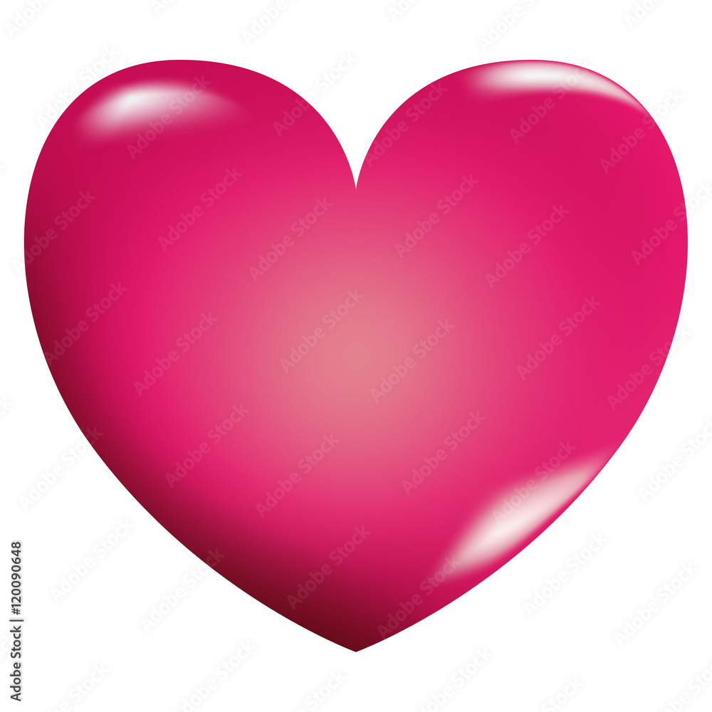 3d heart, love icon. 3d heart, love icon.