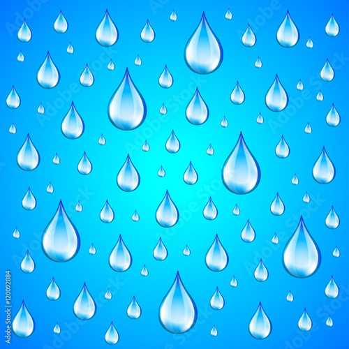 Blue background with water drops