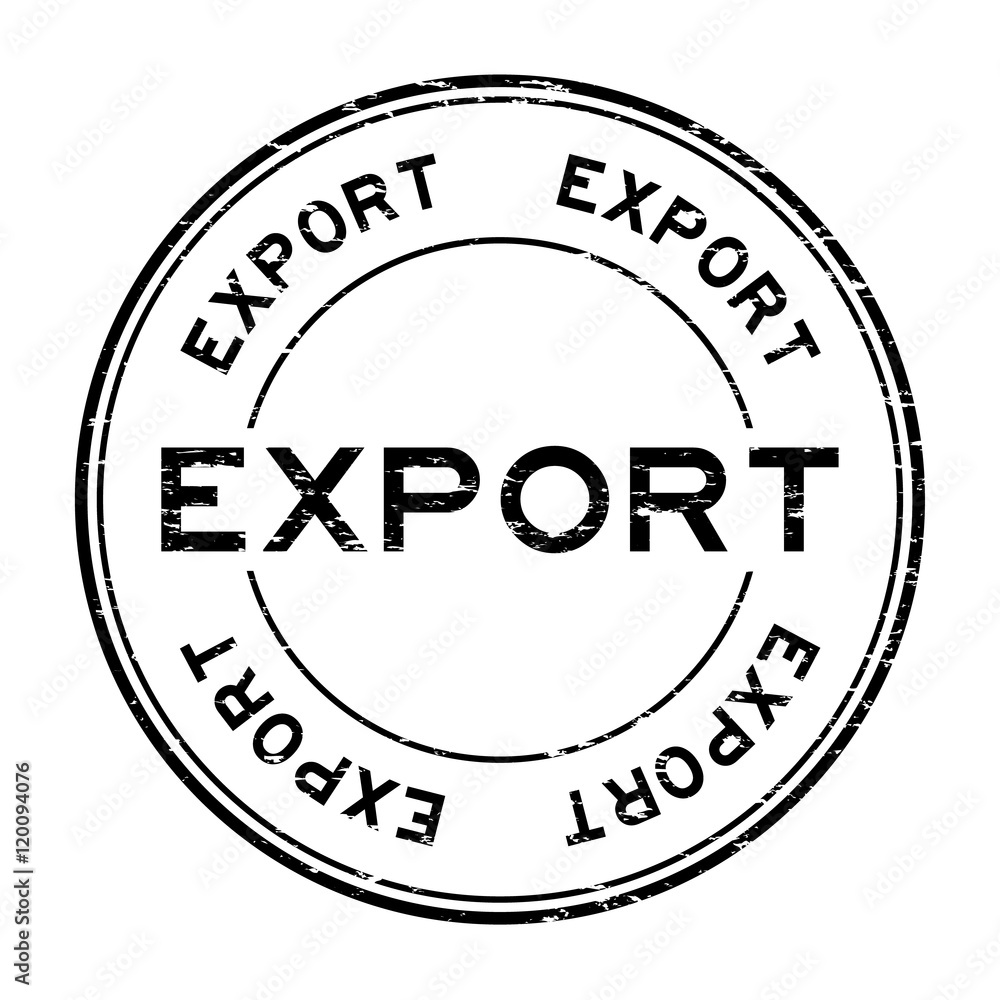 Grunge black export rubber stamp