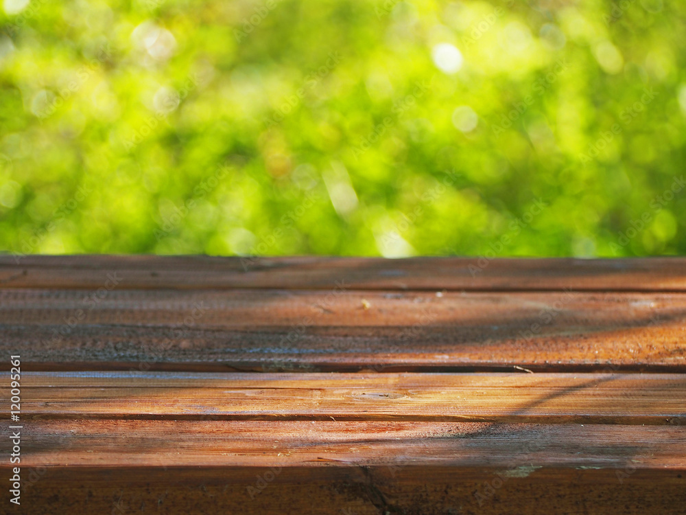 wooden table in the garden wooden table in the garden