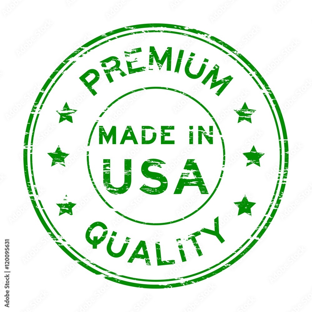 Grunge green premium quality and made in USA rubber stamp