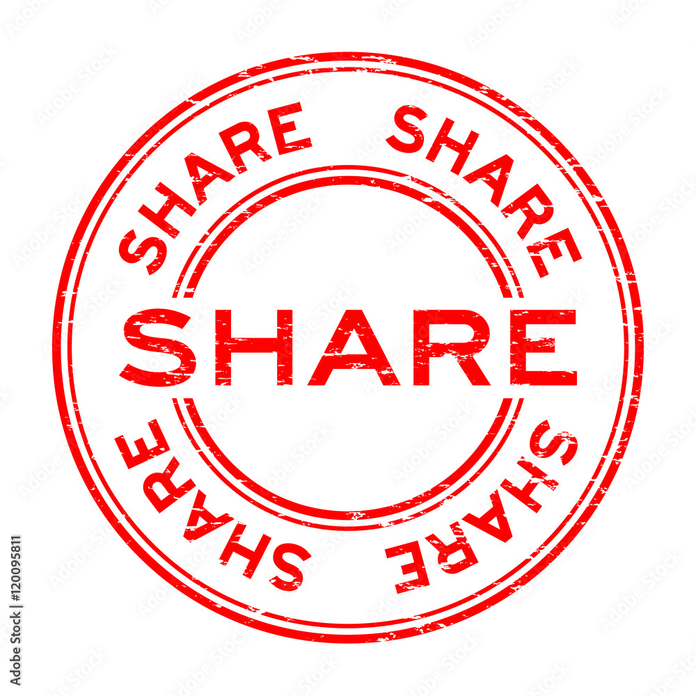 Grunge red share rubber stamp Grunge red share rubber stamp