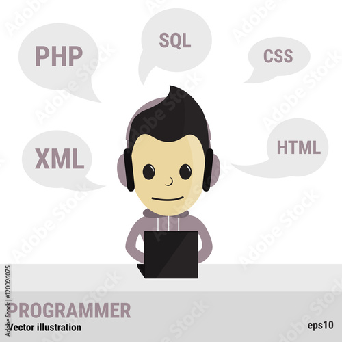 illustration of a programmer eps10