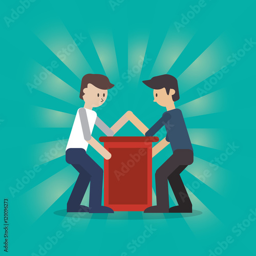 flat design businessmen competition icon vector illustration 