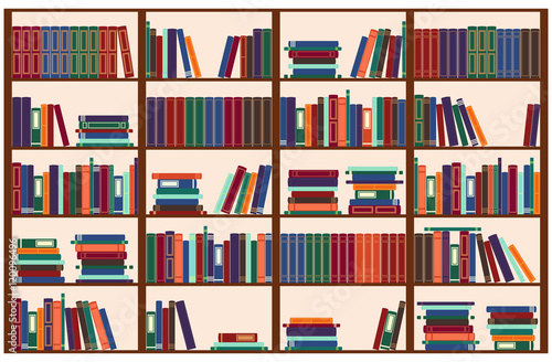 Bookshelf, vector illustration