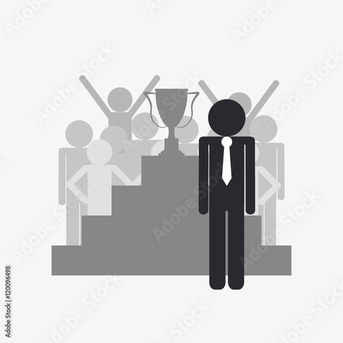 flat design succesful businessman icon vector illustration 