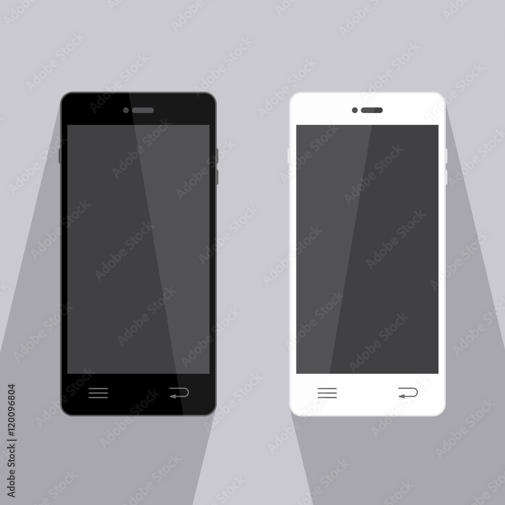 Smartphone Icons Set - Isolated On Gray Background - Vector Illustration, Graphic Design. For Web, Websites, Print, Presentation Templates, Mobile Applications And Promotional Materials