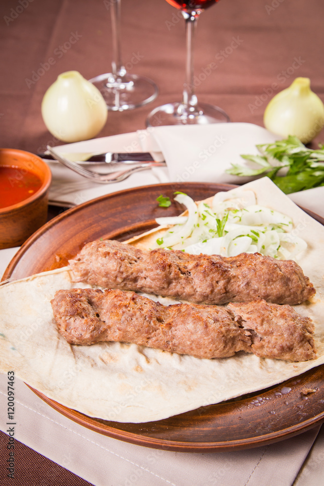 sausage with onion and parsley sausage with onion and parsley