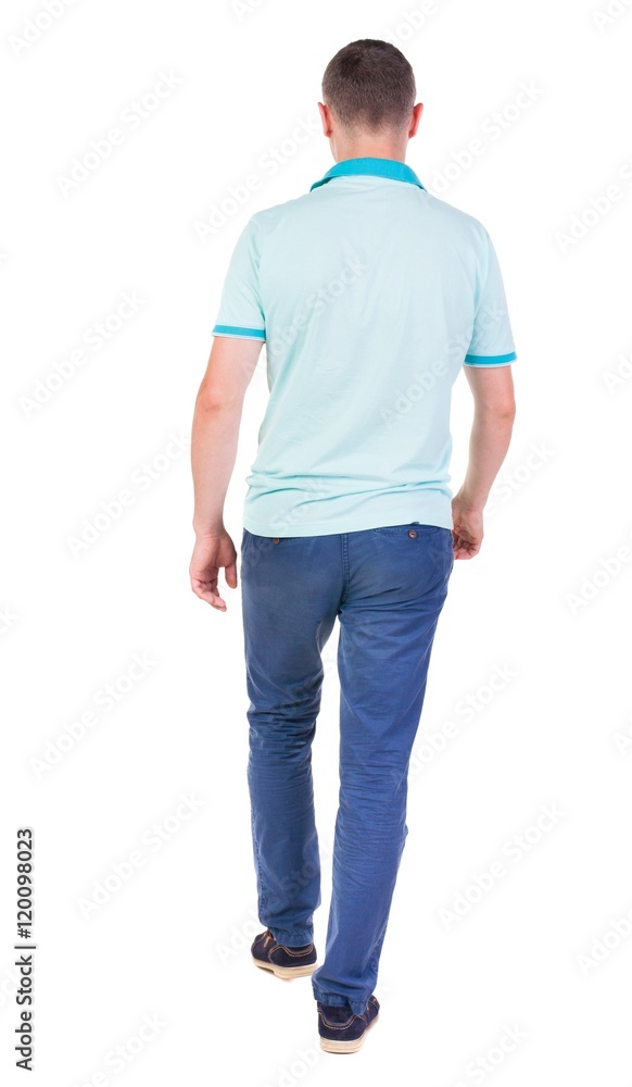 Back view of going handsome man in jeans and a shirt. walking young guy . Rear view people collection. backside view of person. Isolated over white background. Back view of going handsome man in jeans and a shirt. walking young guy . Rear view people collection. backside view of person. Isolated over white background.