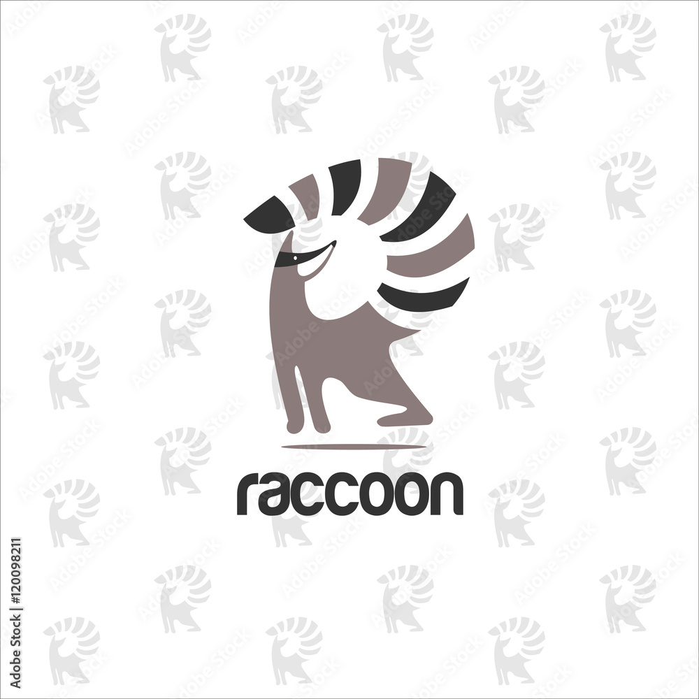Fototapeta premium Raccoon. Company logo, vector logo.