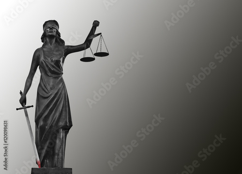 justice with sword on a gradient