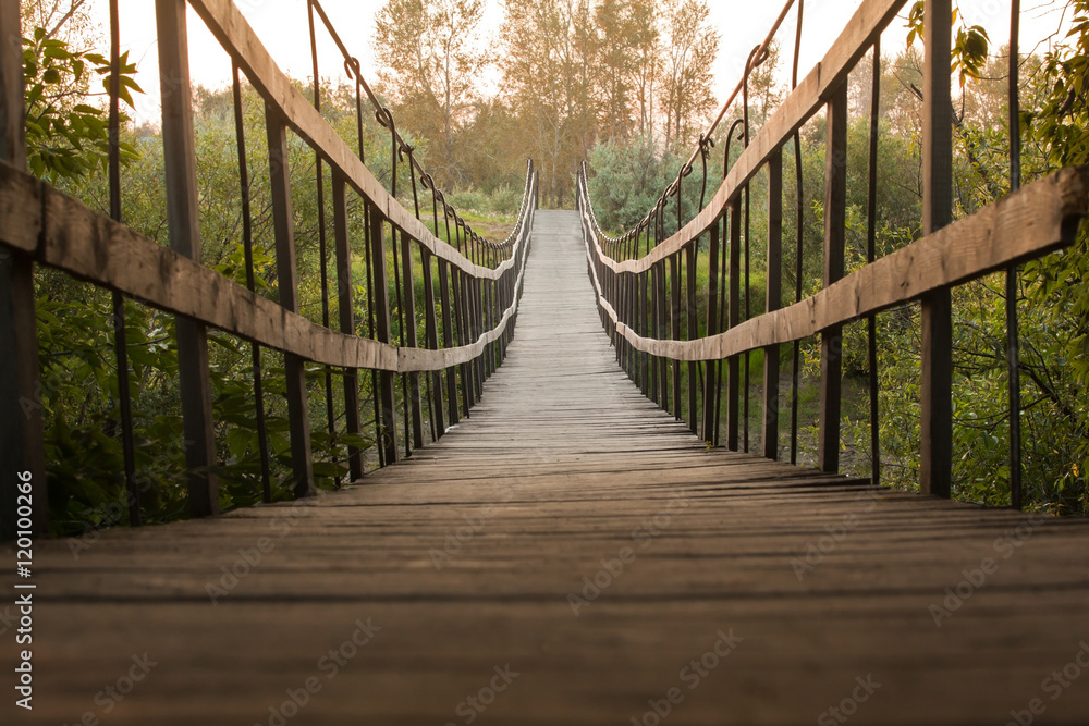  Suspended wooden bridge