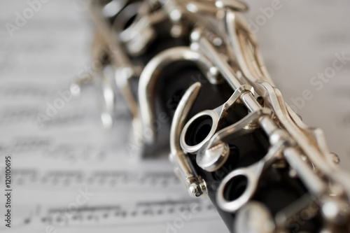 Valokuvatapetti Detail closeup of a clarinet
