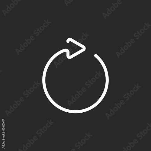 Refresh or reload sign one line icon on background