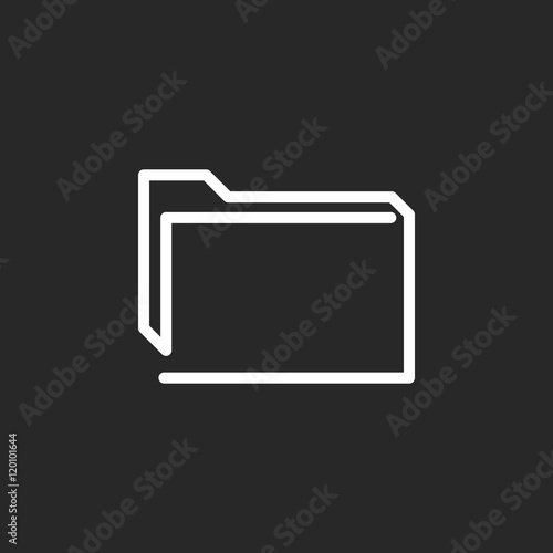 Document or Folder sign one line icon on background
