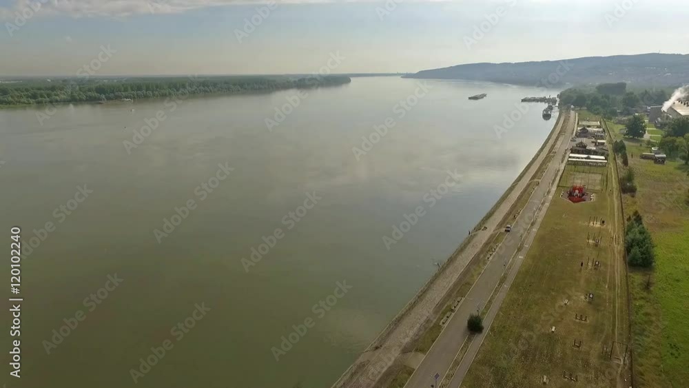 Aerial view on Ada Huja,Belgrade. River Dunav Aerial view on Ada Huja,Belgrade. River Dunav