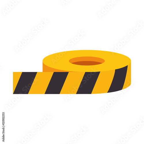 roll of yellow and black caution barrier tape vector illustration