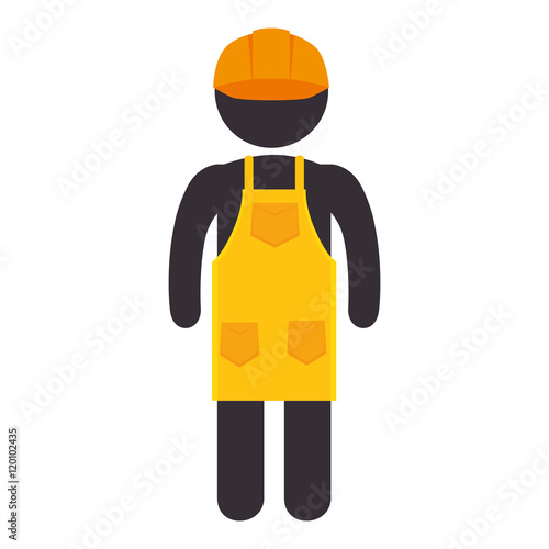 worker wearing industrial security protection equipment. vector illustration