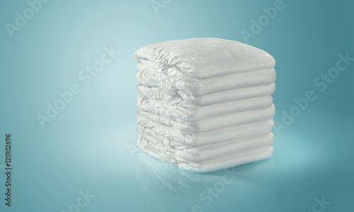 Stack of diapers. Studio Shot. Isolated

 photo