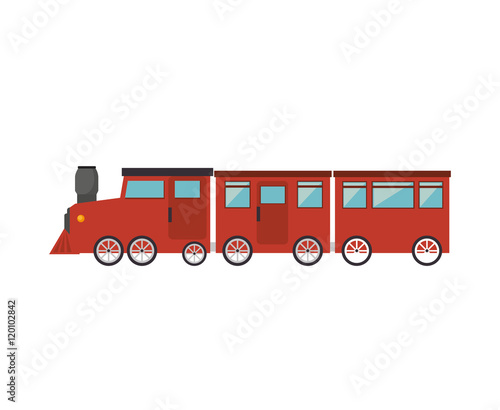 old train rail transport vehicle vector illustration