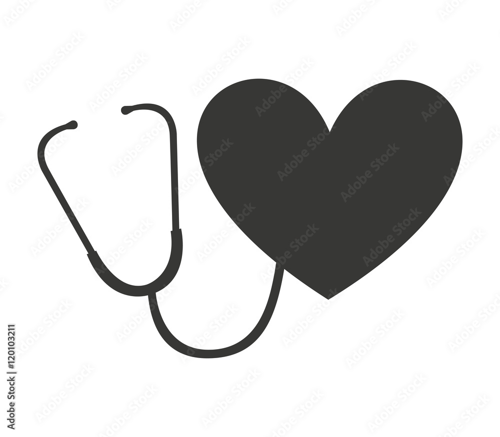 stethoscope cardiology equipment isolated icon vector illustration design