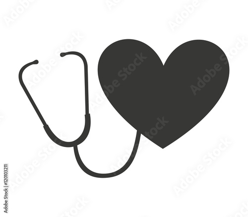 stethoscope cardiology equipment isolated icon vector illustration design