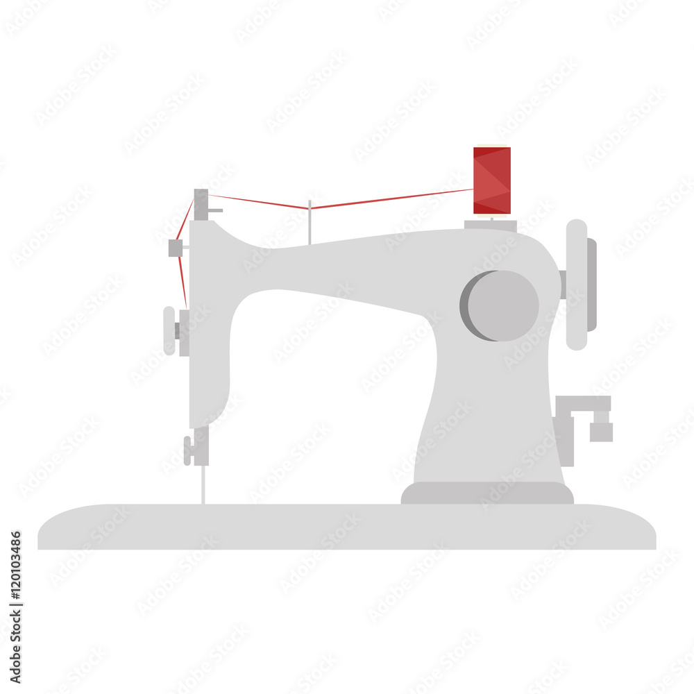 sewing machine, Tailoring and dressmaking, Equipment for fashion industry. Vector illustration