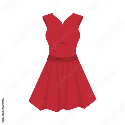 red dress. sewing garment. fashion clothing. Vector illustration 