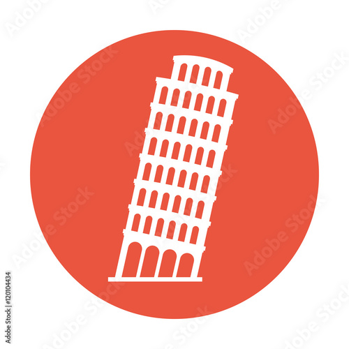 pisa tower italy isolated icon vector illustration design