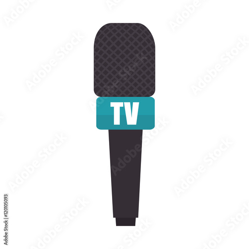 microphone for news journalist. audio and technology device. vector illustration