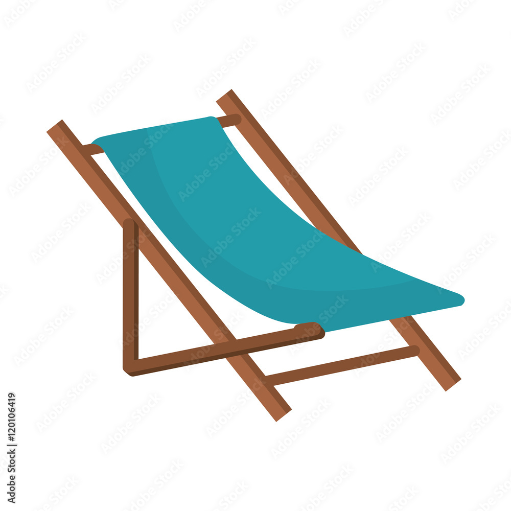 beach chair wooden. relaxing summer furniture. vector illustration beach chair wooden. relaxing summer furniture. vector illustration