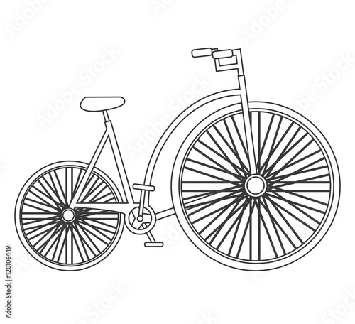 bicycle vehicle drawn isolated icon vector illustration design