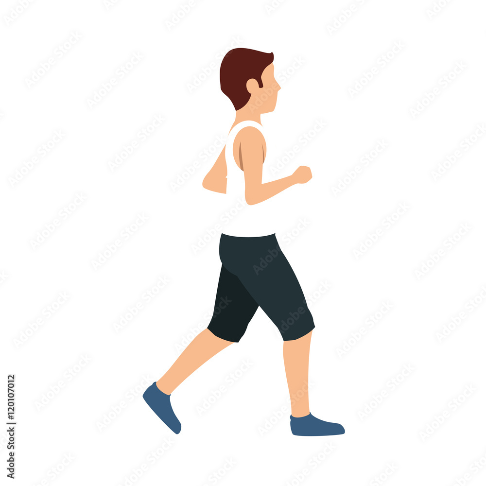 man with skinny body and wearing short pants cartoon. vector illustration man with skinny body and wearing short pants cartoon. vector illustration