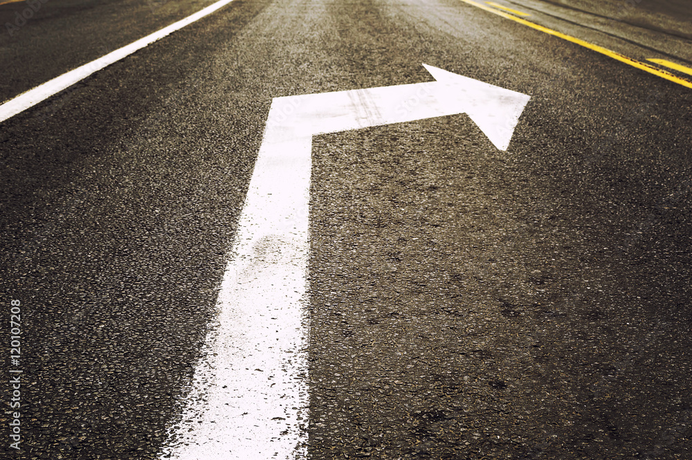Fototapeta premium Double white line on asphalt road.