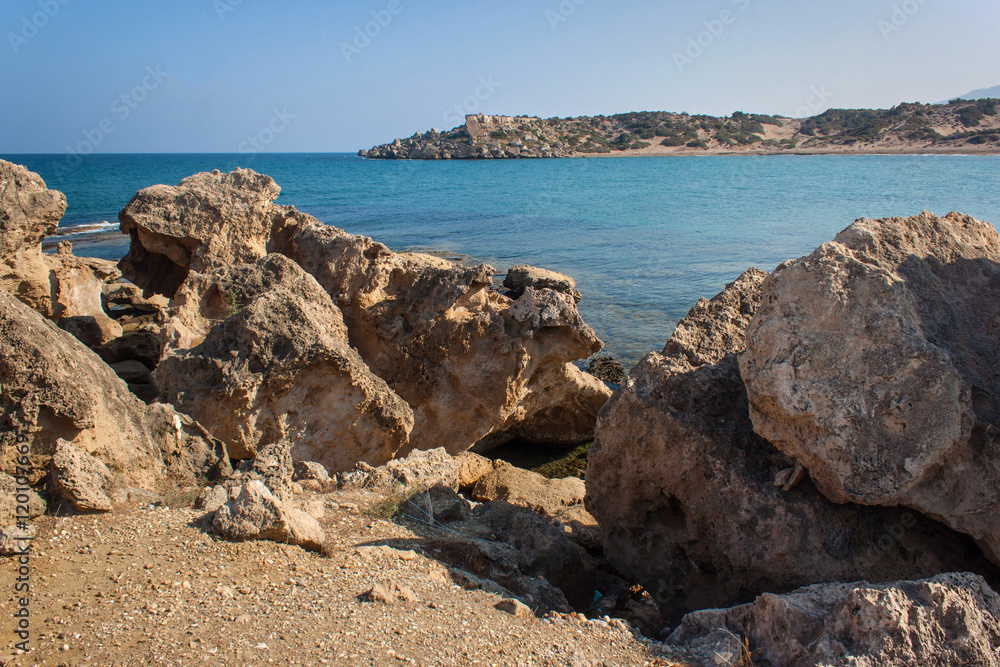 Turtle Beach Alagadi in the Mediterranean near Kyrenia (Girne) in Northern Cyprus.