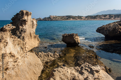 Turtle Beach Alagadi in the Mediterranean near Kyrenia  Girne  in Northern Cyprus.