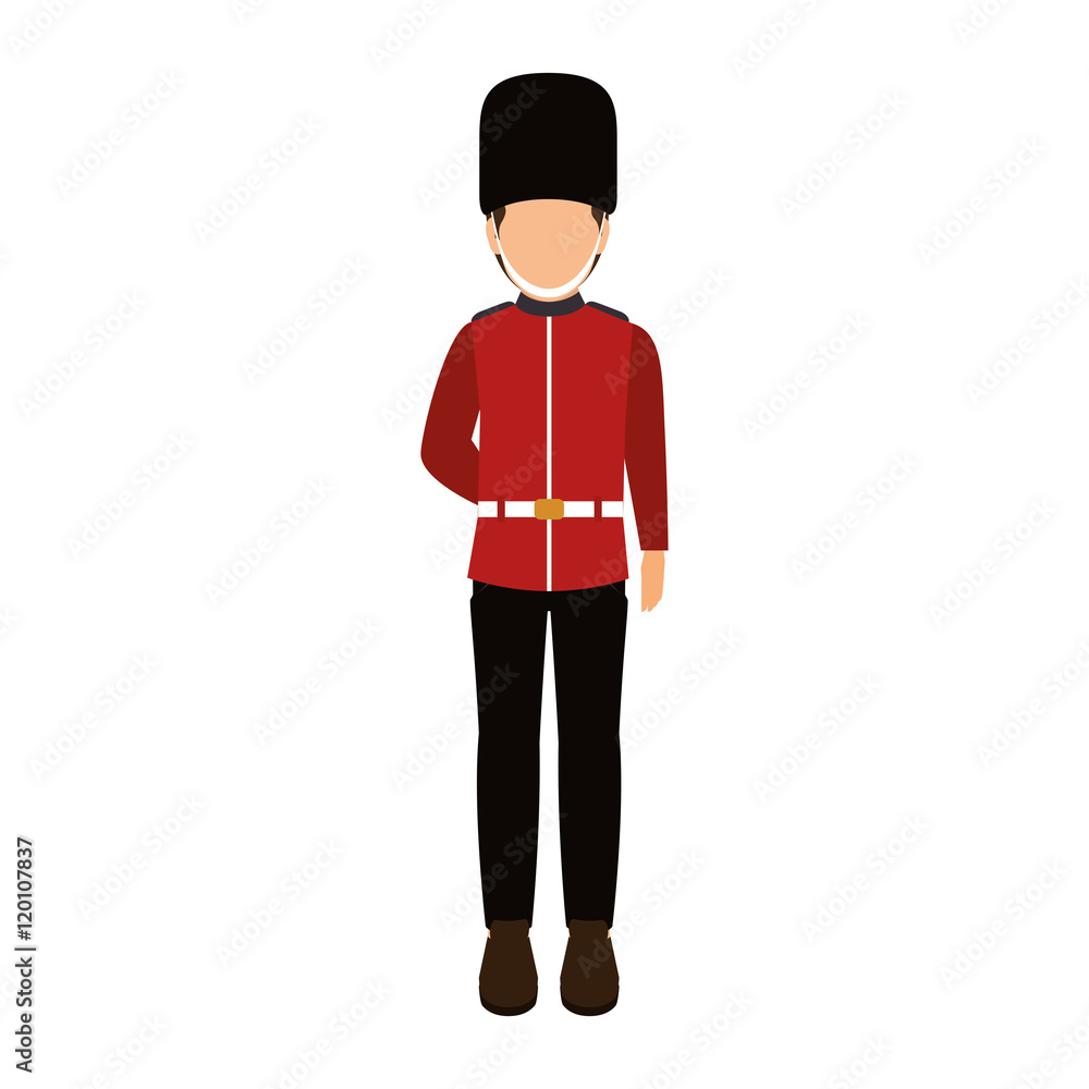avatar british guard man. london symbol cartoon. vector illustration Stock  Vector | Adobe Stock