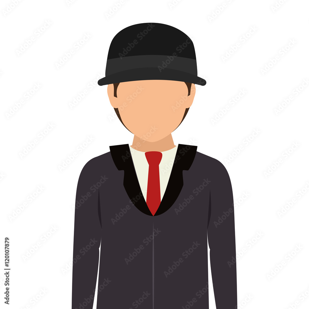 avatar london man wearing suit and hat cartoon. vector illustration avatar london man wearing suit and hat cartoon. vector illustration
