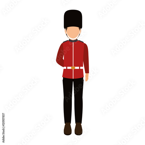 avatar british guard man. london symbol cartoon. vector illustration