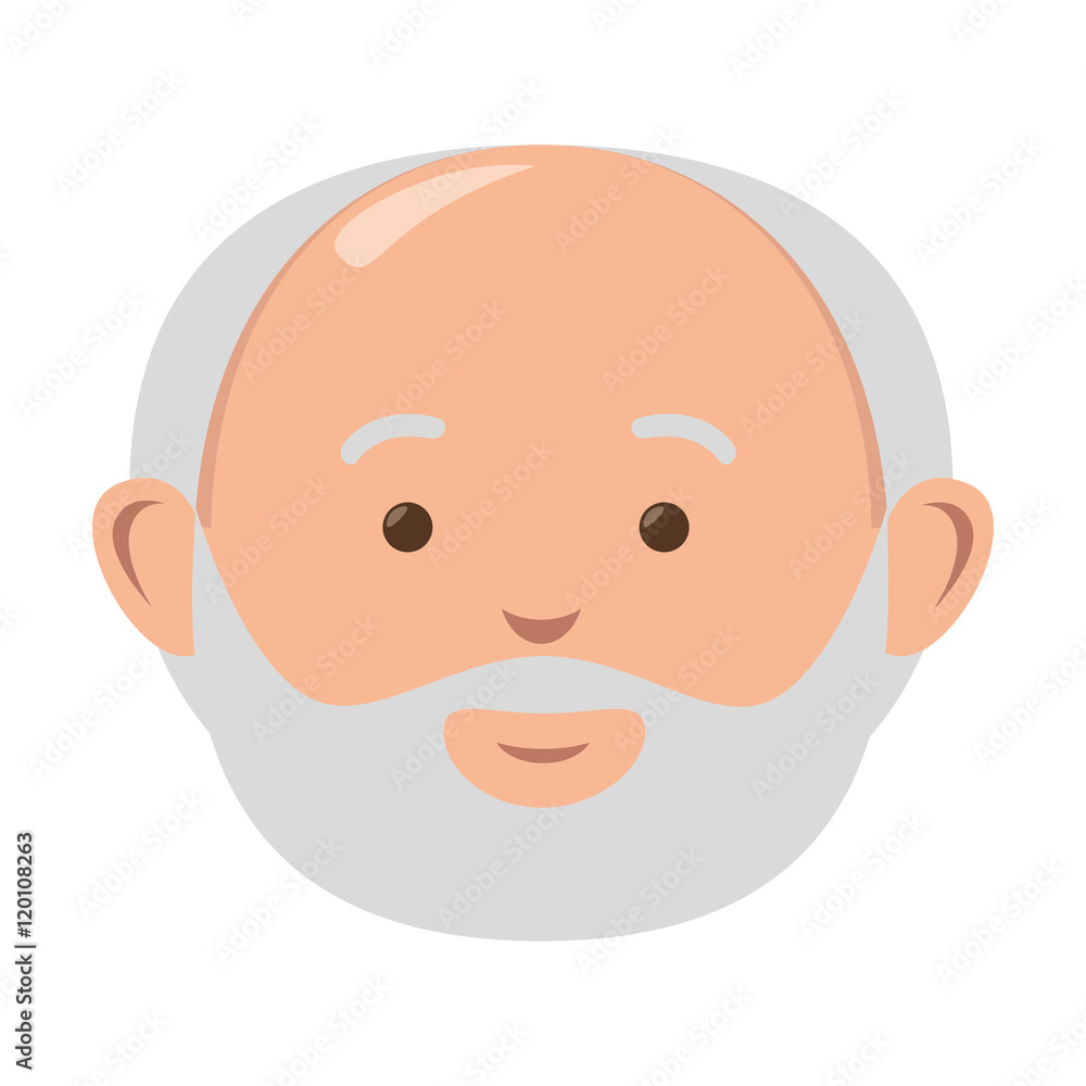 avatar senior man with beard. cartoon old person. vector illustration avatar senior man with beard. cartoon old person. vector illustration