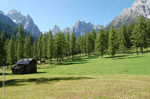 barn typical of the Alps in the province of Bolzano photo