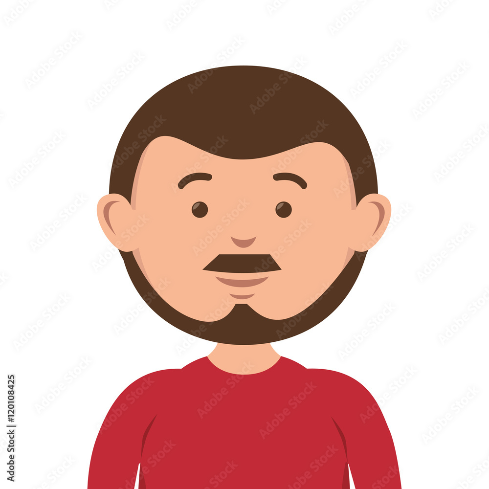 avatar man cartoon wearing casual clothes. vector illustration