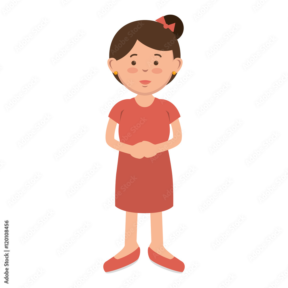 avatar little girl smiling and wearing casual clothes. kid cartoon. vector illustration avatar little girl smiling and wearing casual clothes. kid cartoon. vector illustration