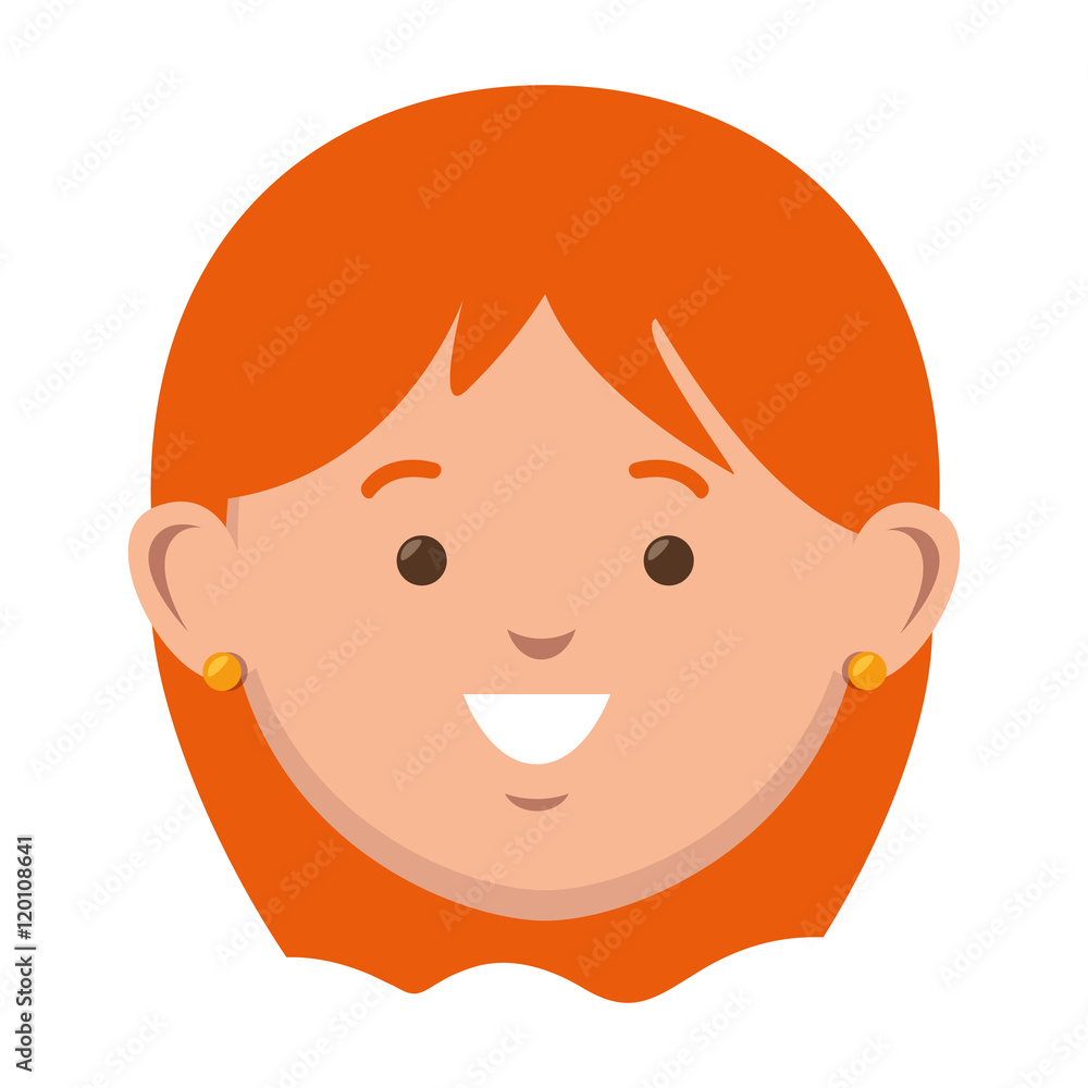 avatar adult face woman cartoon wearing pink shirt. vector illustration avatar adult face woman cartoon wearing pink shirt. vector illustration